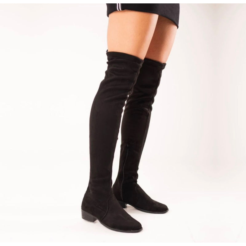 Bota de Inverno Feminina Casual Moderna Over The Knee - Long Elegance